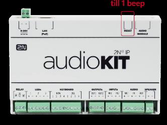 2N IP intercoms Setup Guide 37 2n audio kit pressing reset button