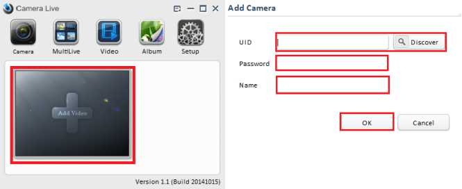 How to install and use Camera Live V1