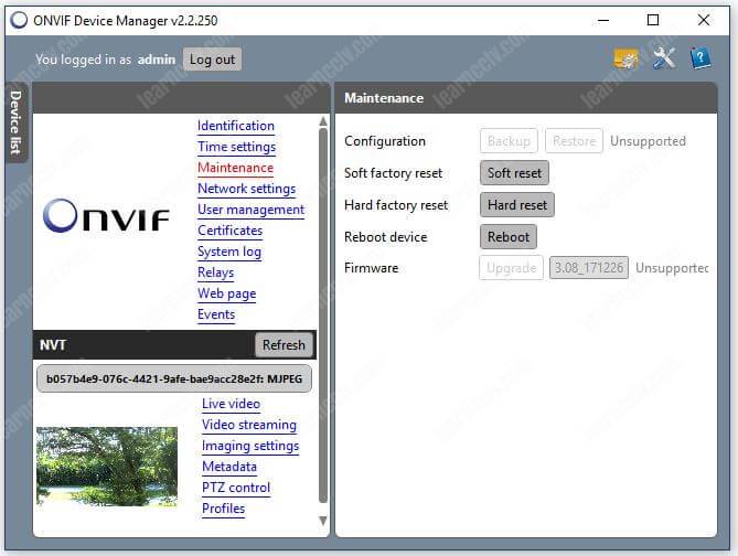 Onvif Device Manager Camera Maintenance Onvif Device Manager Camera Maintenance