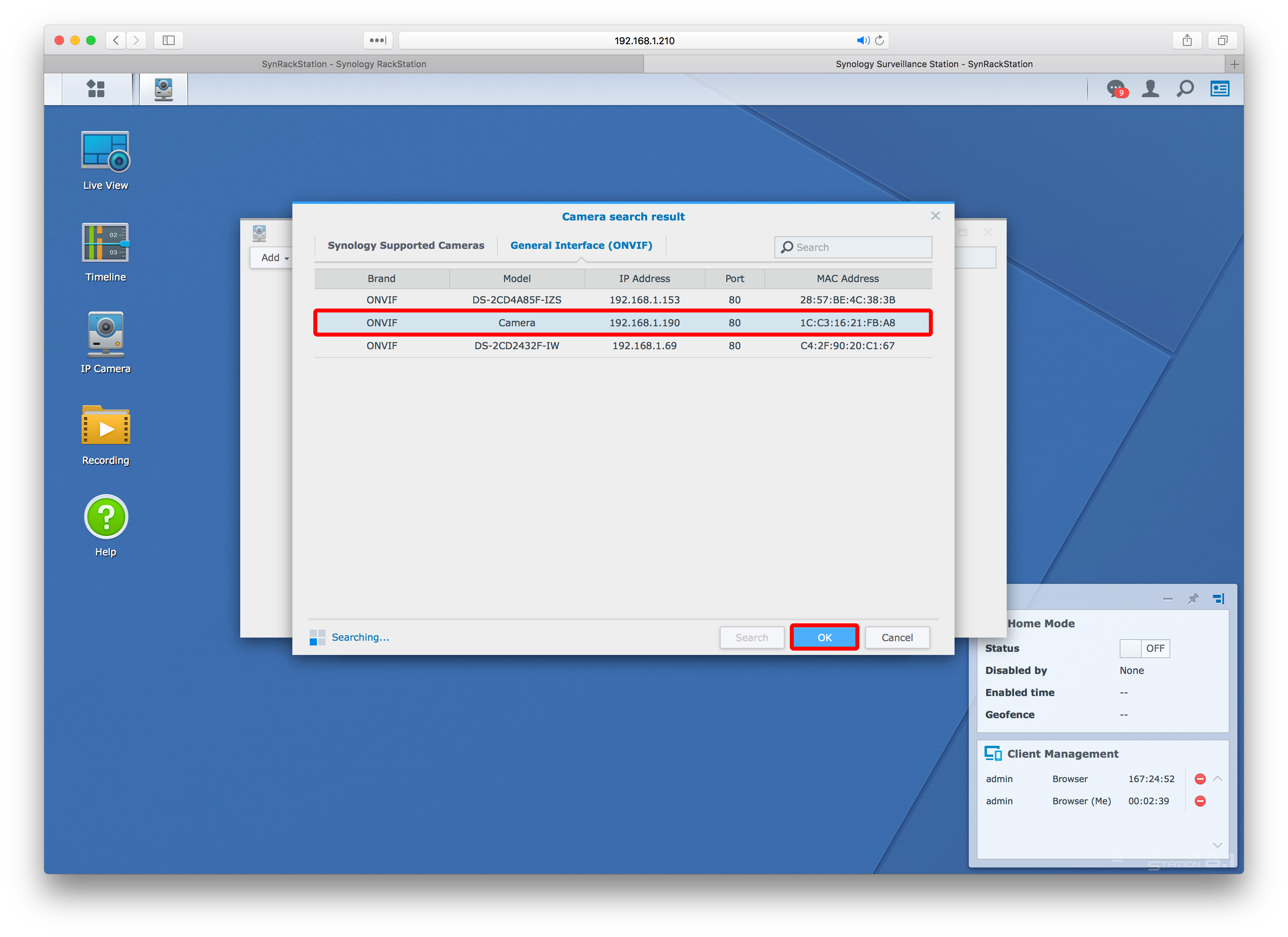How To Install Synology Surveillance Station 11 select camera.png