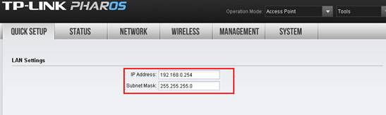How to Configure Pharos Device 3 How,to,Configure,the,Access,Point,Mode,on,the,CPE510image004