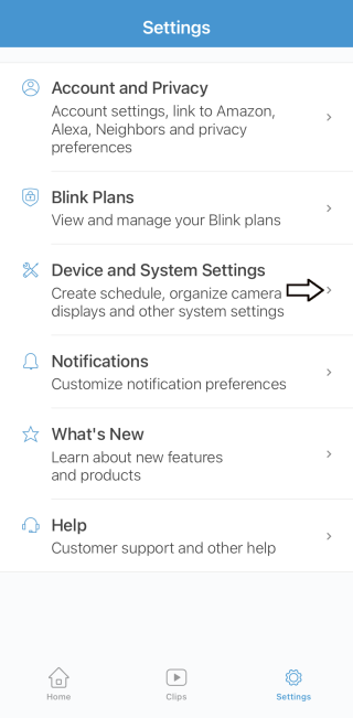 Using and troubleshooting the Blink app 54 Home screen