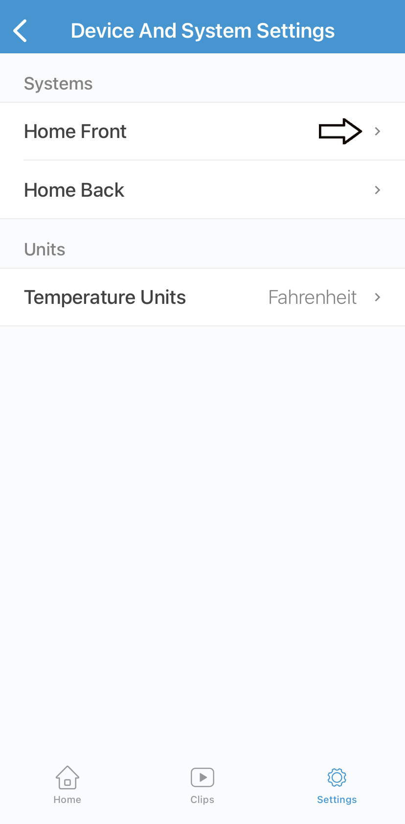 Using and troubleshooting the Blink app 55 select the system