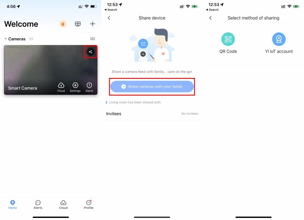 Share the camera - yi iot