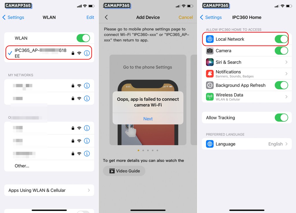 IPC360 Home Camera Ultimate Guide 27 Why do I connect to IPC360 Home camera's hotspot wifi, but the app doesn't show the connection screen?