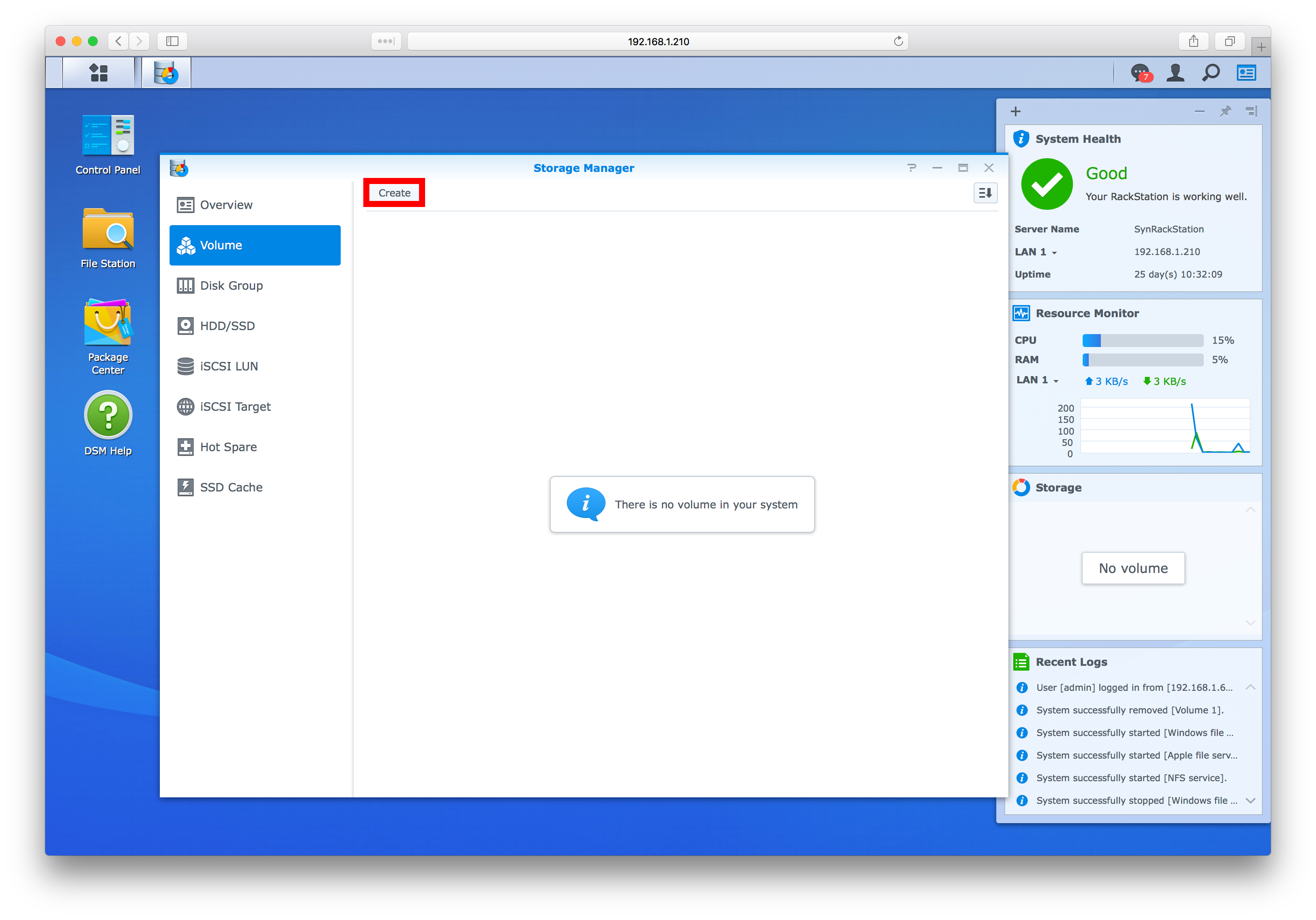 How To Install Synology Surveillance Station 17 create volume.png