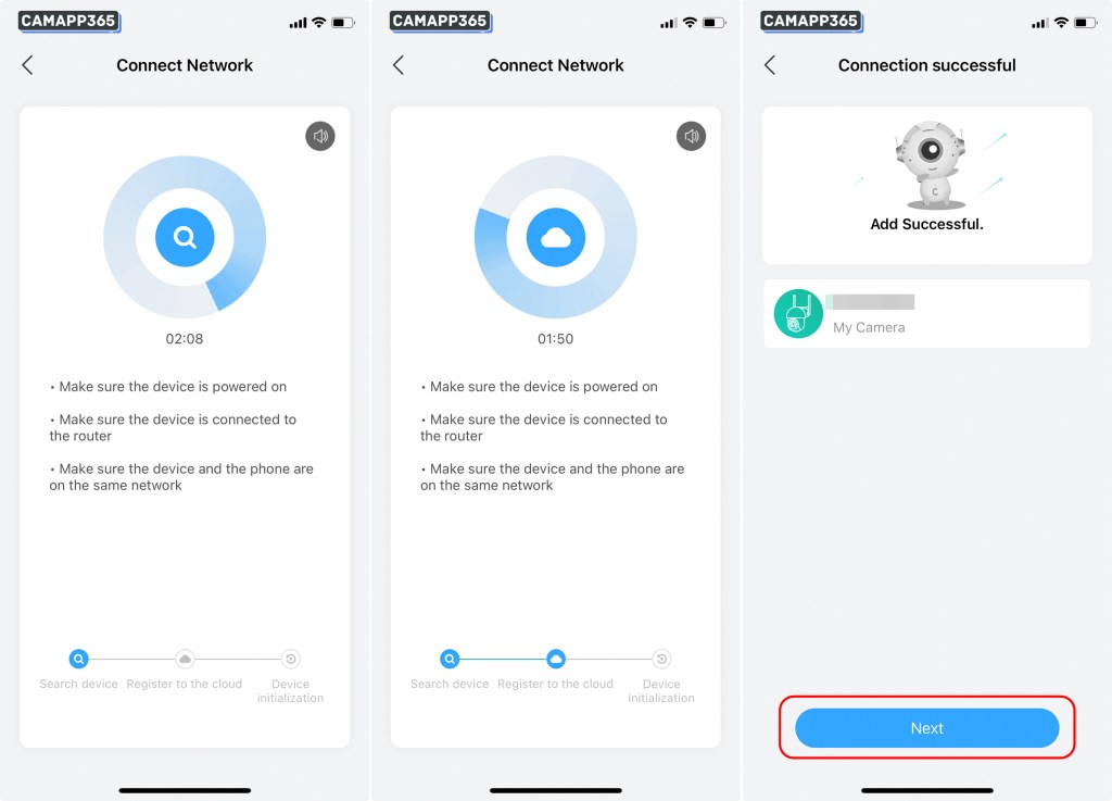 Now wait for the Anran camera to connect to your wifi and access the internet, usually around 60 seconds for a successful connection.