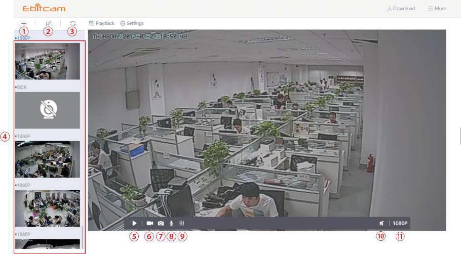 Ebitcam Setup And User Guide 4 Main Interface