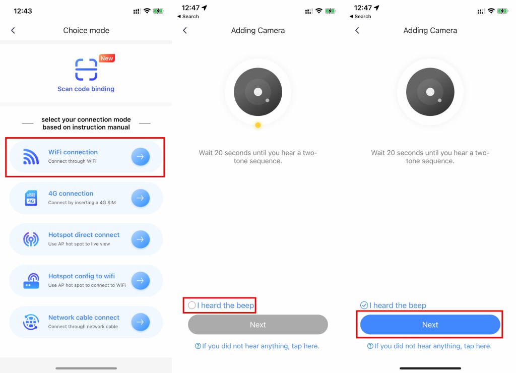 Add camera- WiFi connection - yi iot