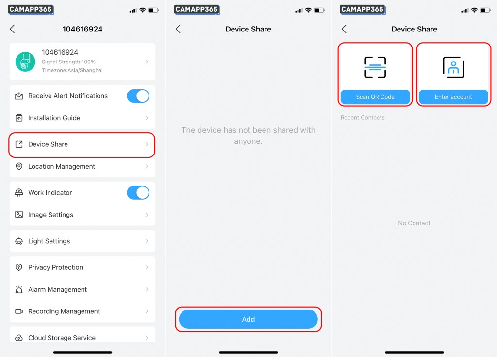 You can share Anran camera to your family, while multiple people use the camera. Your family members need Anran account to share.