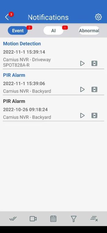 How to Use Camius View app 15 push notifications playback list events