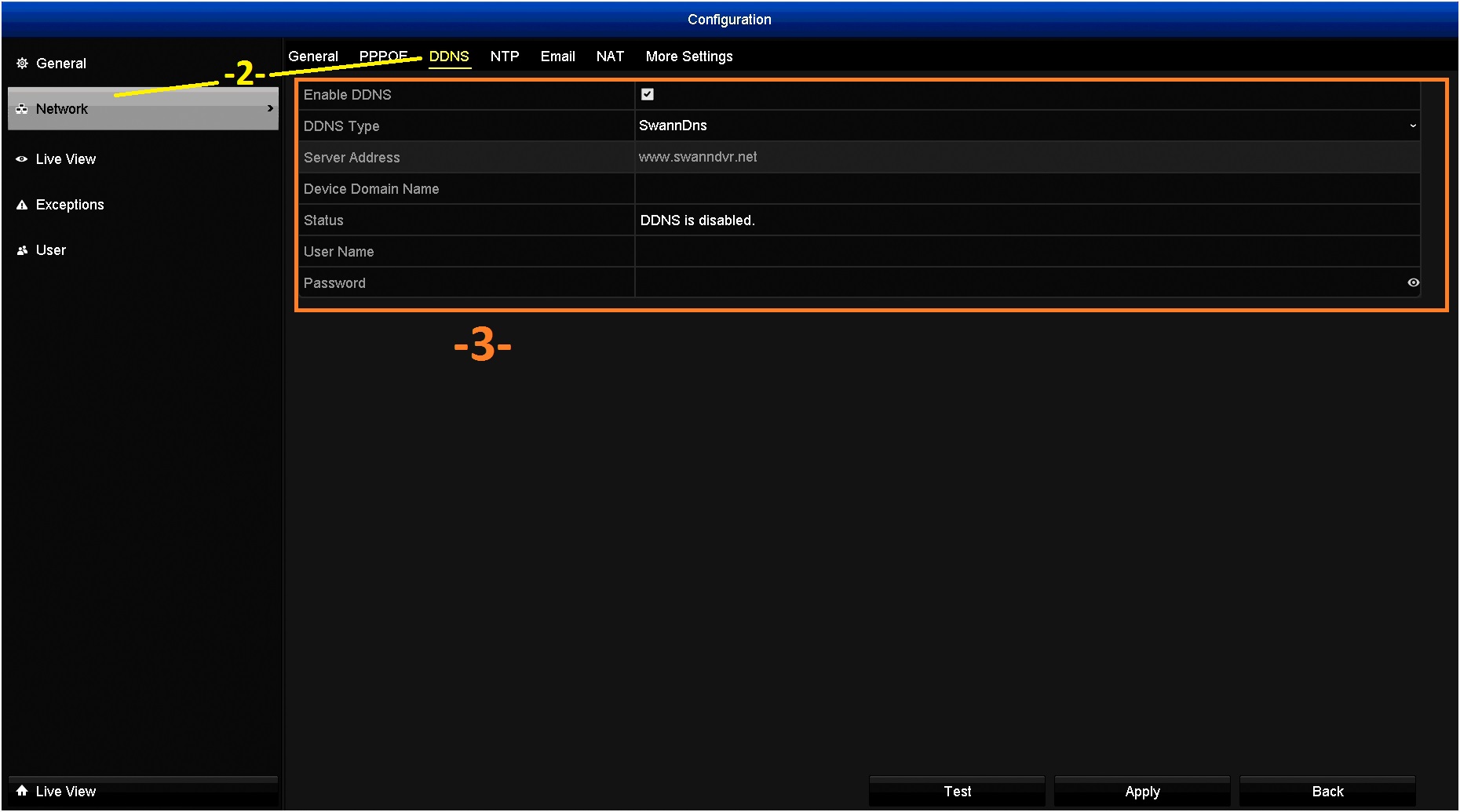 SwannView Plus app download and access 30 https://www.dropbox.com/s/evyx4q3f5t239za/Menu_Configuration_Network_DDNS.jpg?dl=1
