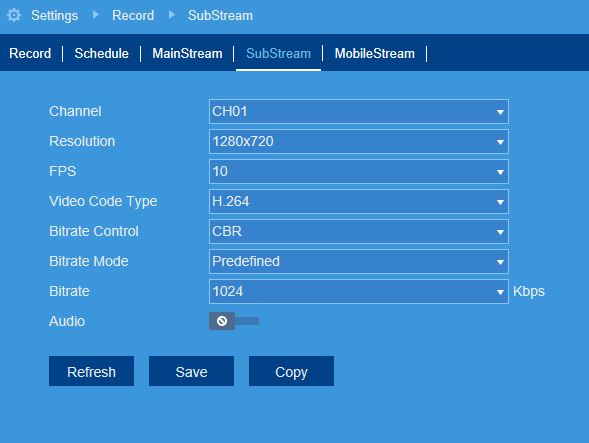 FLIR Client 12 Software setup guide 32 SubStream Tab
