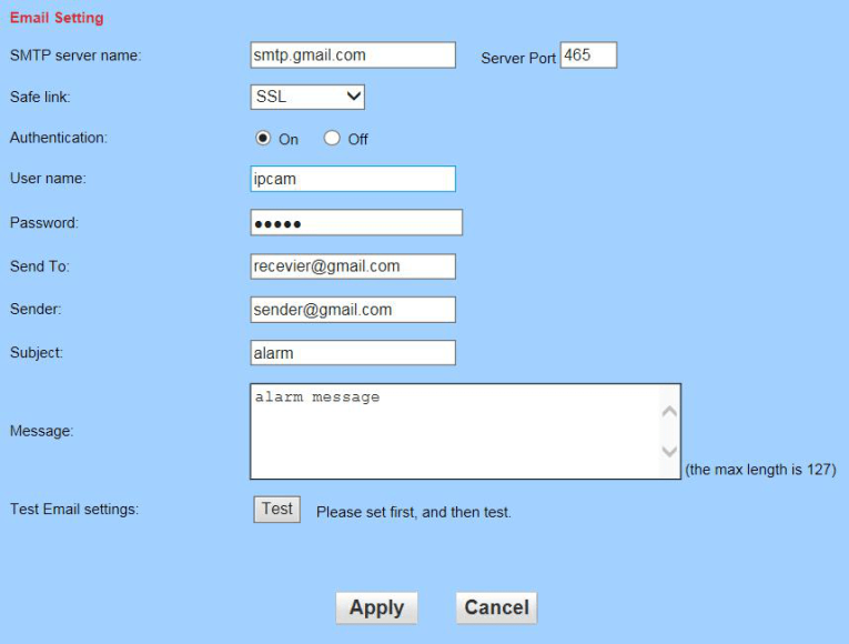 CamhiPro user manual 41 How to set alarm to send Email