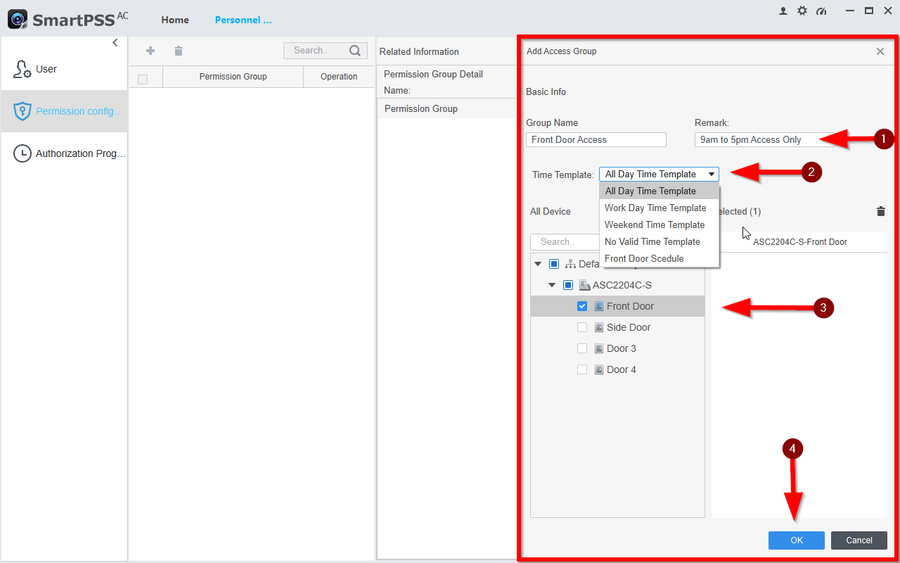 Dahua SmartPSS AC Complete User Guide 44 How to Create a Permission Group on SmartPSS-AC-4.png