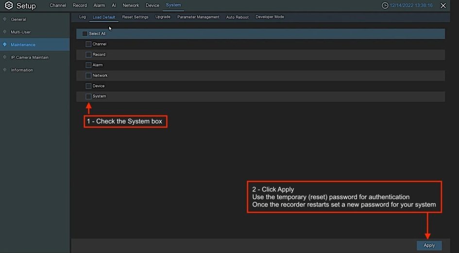 How to Use Camius View app 29 DVR NVR system maintenance load default reset system password