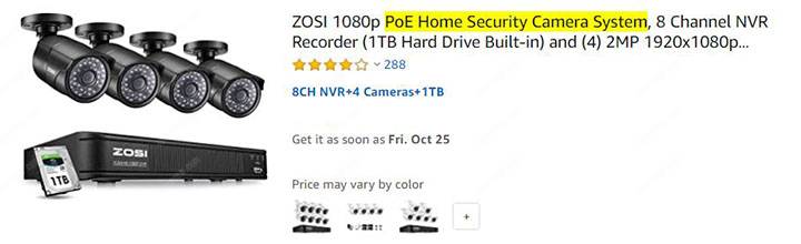 PoE Security camera system PoE Security camera system