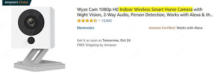 Wyze Indoor Security Camera Wyze Indoor Security Camera