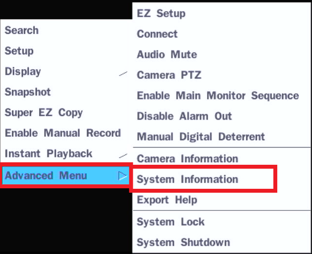 Speco Blue VMS Full Guide 72 advancedmenusysinfo png pngwidth638height518nameadvancedmenusysinfo png 637w