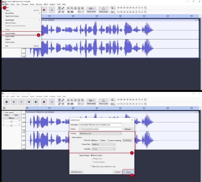 2N IP intercoms Setup Guide 39 audacity converting a sound file 680w