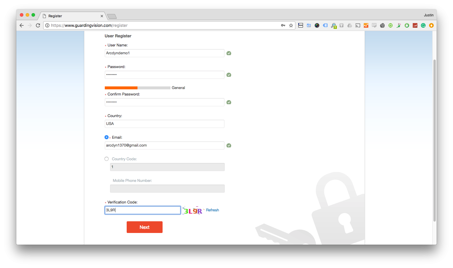 How to setup The Guarding Vision 16 https://www.arcdyn.com/media/wysiwyg/App-Setup-Pictures/create-gv-account-web/4.png