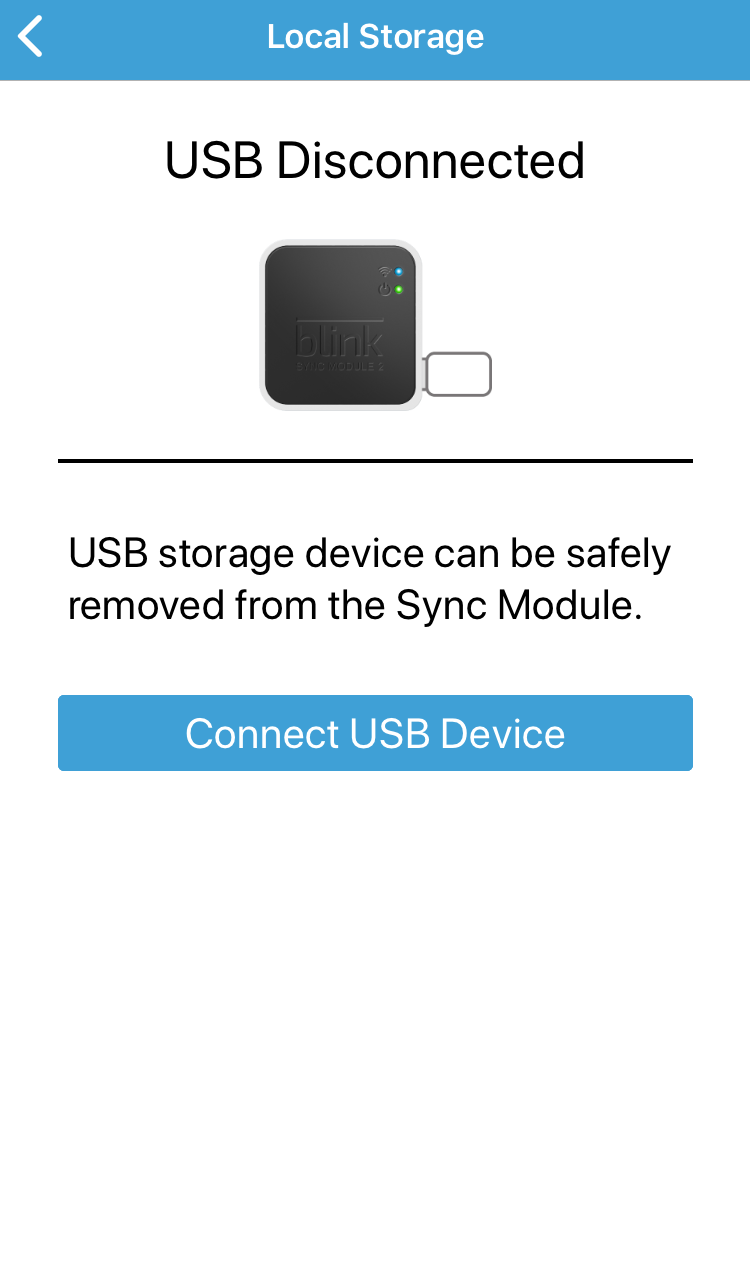 Using and troubleshooting the Blink app 58 disconnect usb message