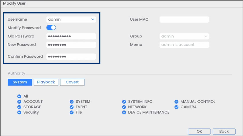Lorex Devices Password Reset Detailed Guide 10 modify admin account password