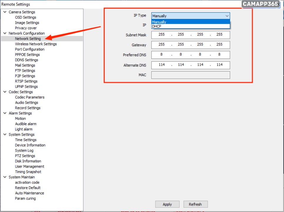 P6SLite EasyVMS Installation Guide 50 Network configuration