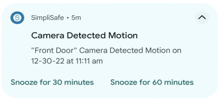 Android snooze notification with Snooze for 30 minute and Snooze for 60 minutes options