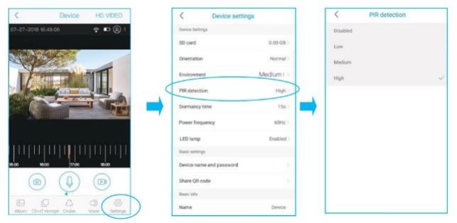 PIR Detection Setting