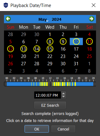 Speco Blue VMS Full Guide 43 playback calendar png pngwidth327height446nameplayback calendar png 447h