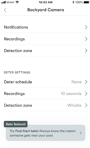 pool alert in odcp settings 307w