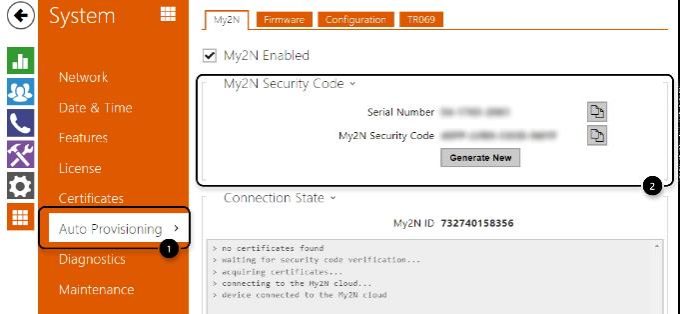 2N IP intercoms Setup Guide 67 security code in ip intercoms web management 680w