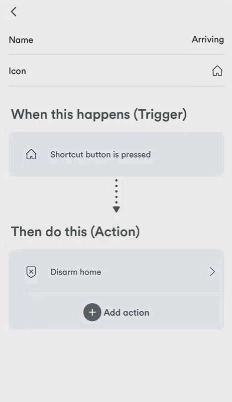 Vivint Smart Home App The Complete Guide 10 shortcuts arriving add action 466w