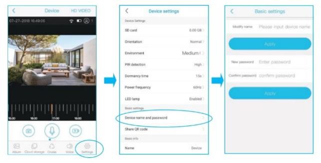 Ubell Camera Name and Password