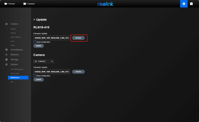 How to Manually Update Firmware for Reolink Devices 13 update choose file 650w400h