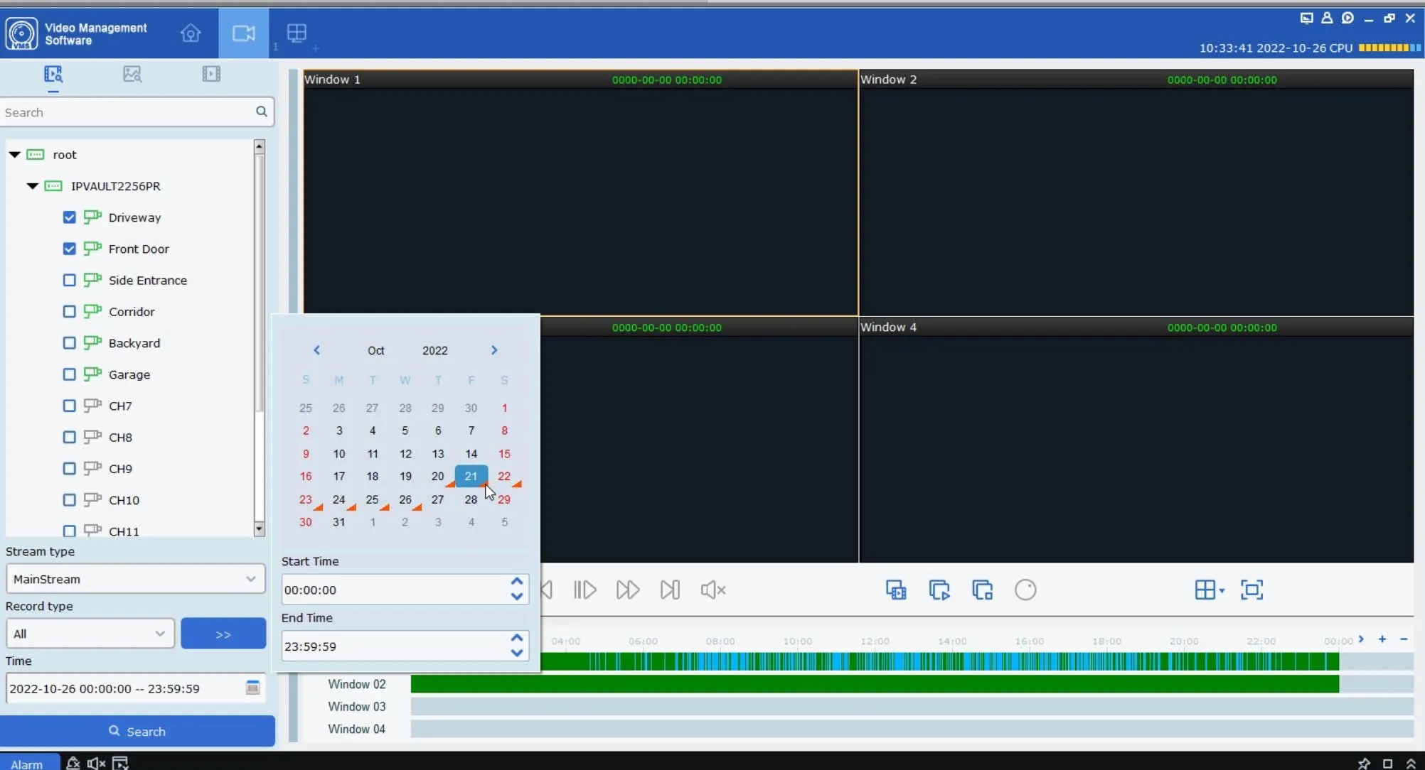 Camius Security Software Tools 23 VMS root CALENDAR CLICK ON DATE21